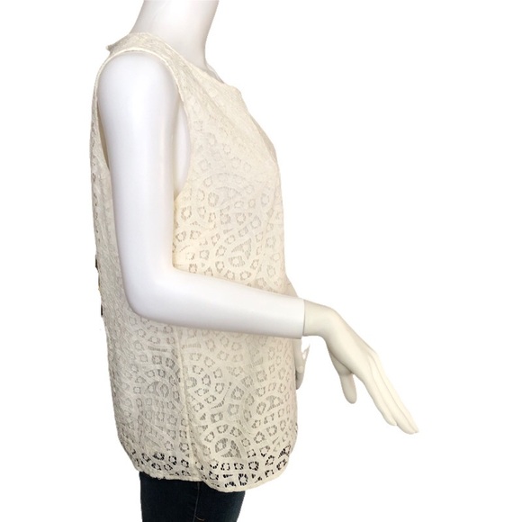 Talbots Sleeveless White Cream Top Lace Size‎ 16 Blouse Summer Business Casual - Picture 5 of 9